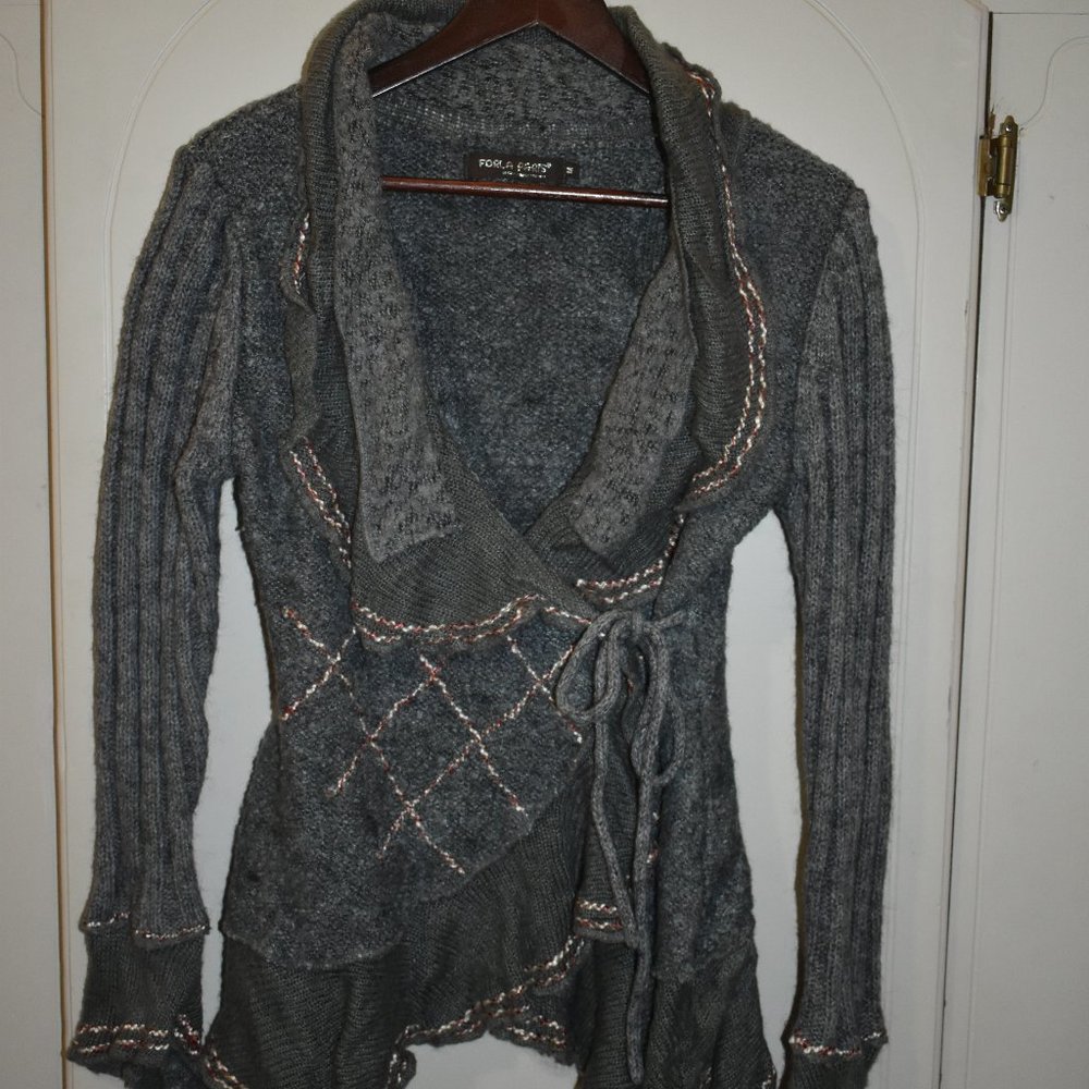 SOLD 🦋 FORLA PARIS Wrap Knit Cardigan Sweater